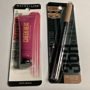 Maybelline Bundle Cheek Heat 35 Berry Flame & Tattoo Studio 248 Light Blonde NEW